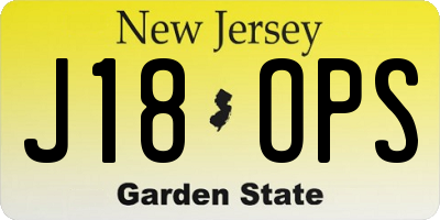 NJ license plate J18OPS