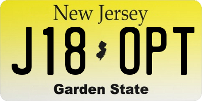 NJ license plate J18OPT