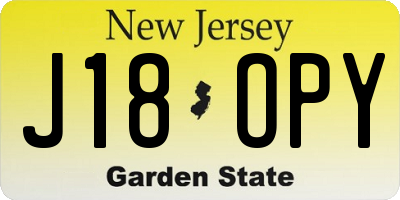 NJ license plate J18OPY