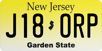NJ license plate J18ORP