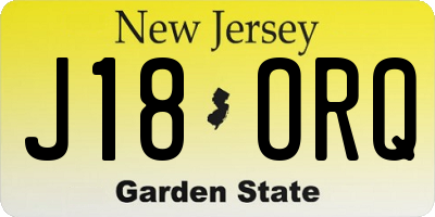 NJ license plate J18ORQ