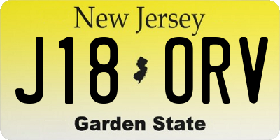 NJ license plate J18ORV