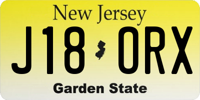 NJ license plate J18ORX