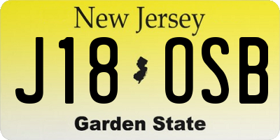 NJ license plate J18OSB