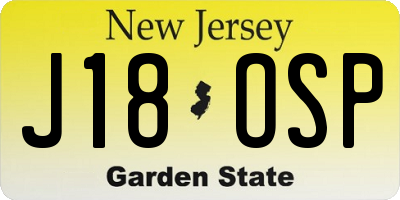 NJ license plate J18OSP