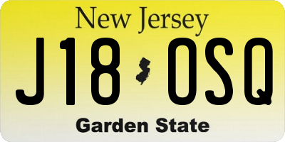 NJ license plate J18OSQ