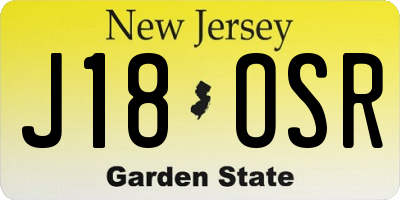 NJ license plate J18OSR