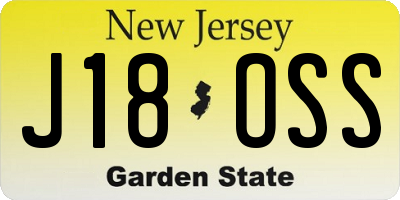 NJ license plate J18OSS
