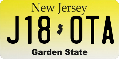 NJ license plate J18OTA