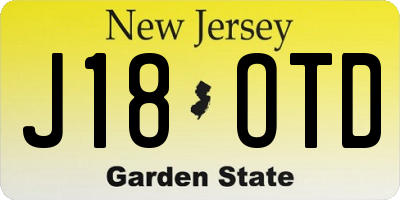 NJ license plate J18OTD
