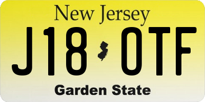 NJ license plate J18OTF