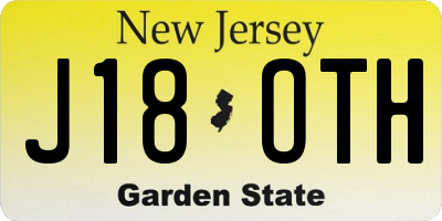 NJ license plate J18OTH