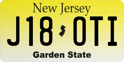 NJ license plate J18OTI