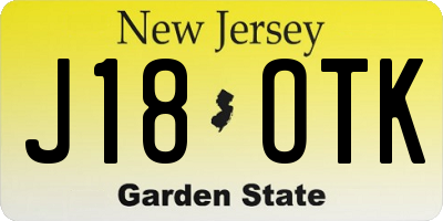 NJ license plate J18OTK