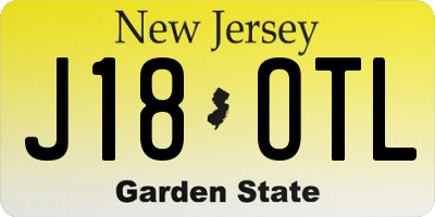 NJ license plate J18OTL