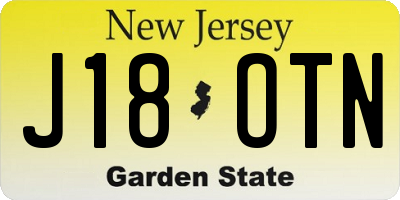 NJ license plate J18OTN