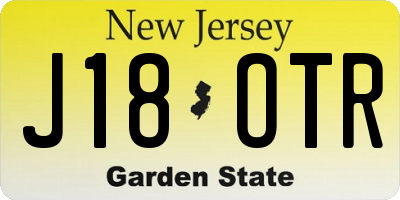 NJ license plate J18OTR