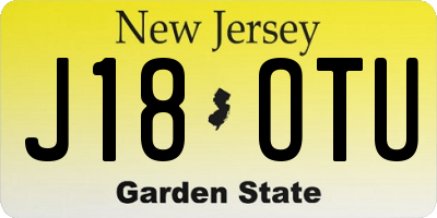 NJ license plate J18OTU