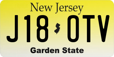NJ license plate J18OTV
