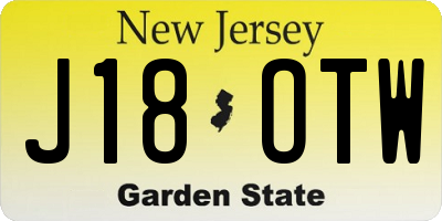 NJ license plate J18OTW