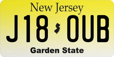 NJ license plate J18OUB