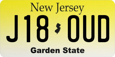 NJ license plate J18OUD