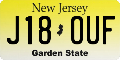 NJ license plate J18OUF