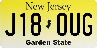 NJ license plate J18OUG