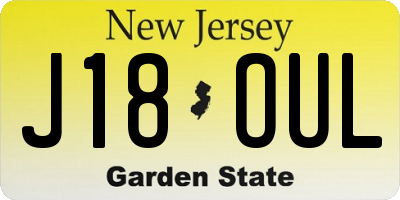 NJ license plate J18OUL