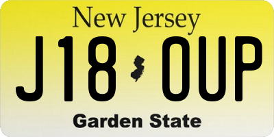 NJ license plate J18OUP