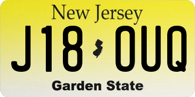 NJ license plate J18OUQ