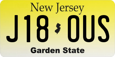 NJ license plate J18OUS