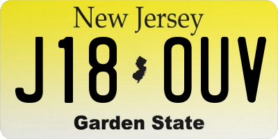 NJ license plate J18OUV