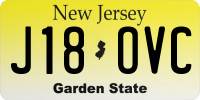 NJ license plate J18OVC
