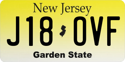 NJ license plate J18OVF