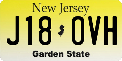 NJ license plate J18OVH