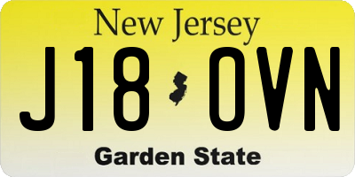 NJ license plate J18OVN