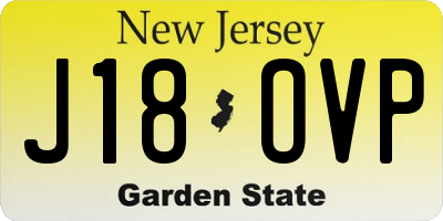 NJ license plate J18OVP