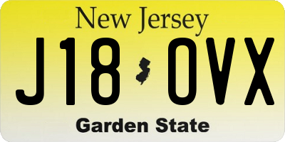 NJ license plate J18OVX