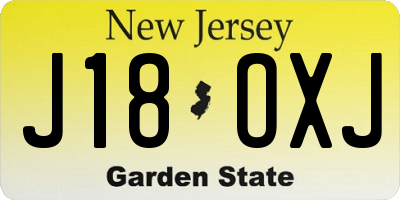 NJ license plate J18OXJ