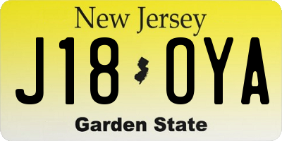 NJ license plate J18OYA