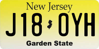 NJ license plate J18OYH