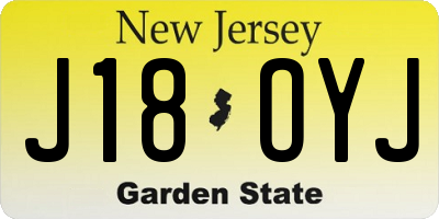 NJ license plate J18OYJ