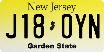 NJ license plate J18OYN