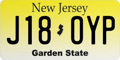 NJ license plate J18OYP