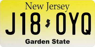 NJ license plate J18OYQ