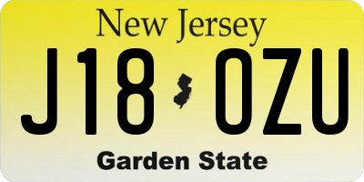 NJ license plate J18OZU