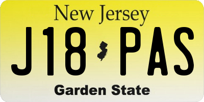 NJ license plate J18PAS