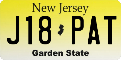 NJ license plate J18PAT
