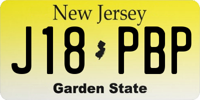 NJ license plate J18PBP